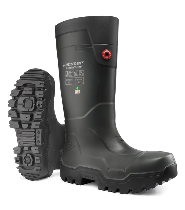 FieldPRO Thermo+ Full Safety, Black | 15’’ Insulated PU Work Boots.