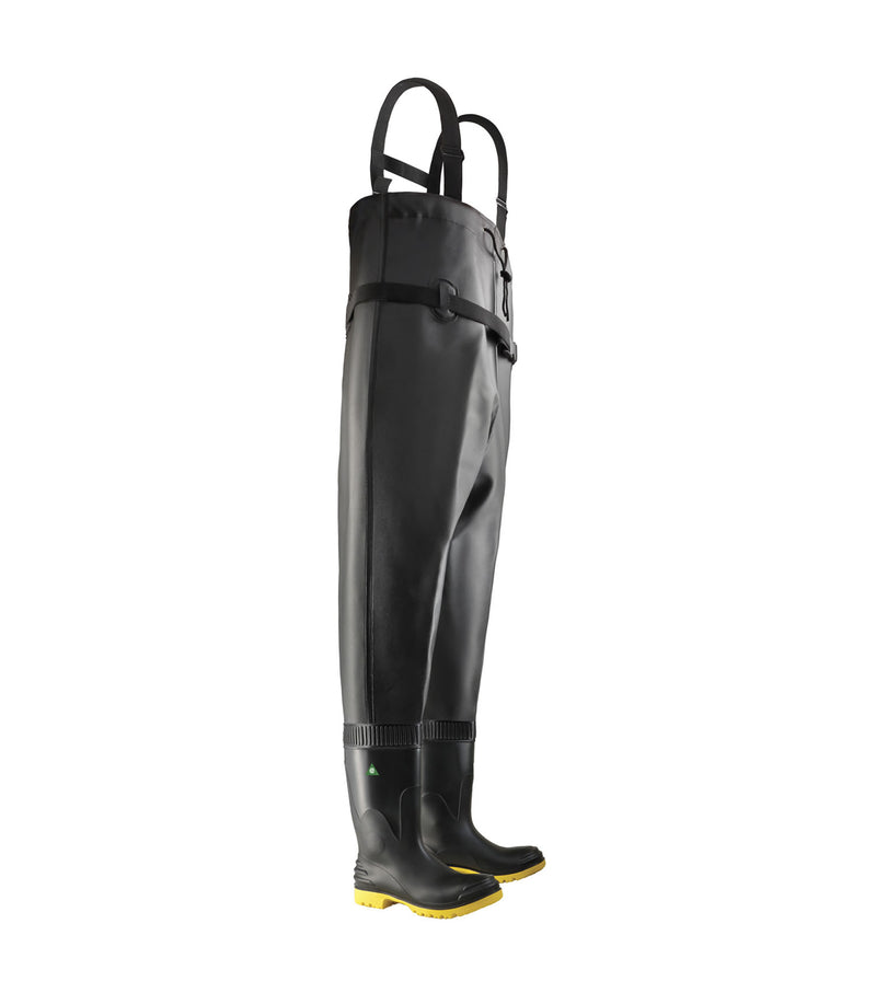 Chest Wader Steel Toe & Midsole, Black | 54’’ Waders Work Boots