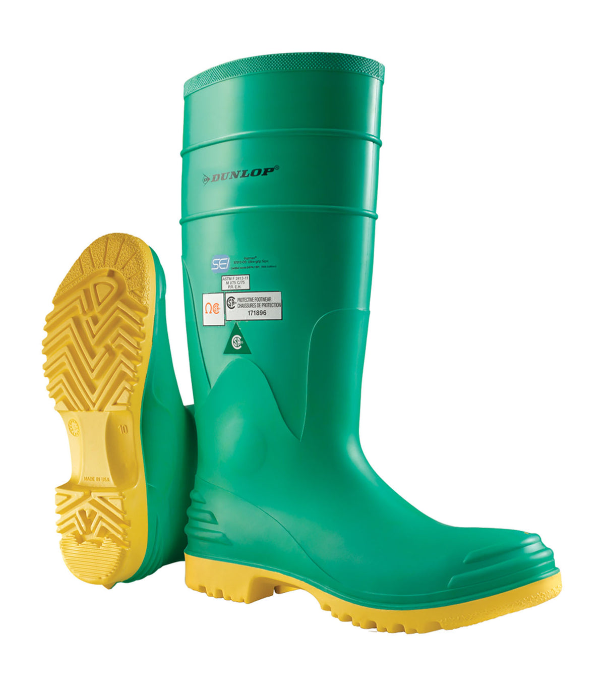 Hazmax Green 16 Waterproof High Chemical Resistant PVC Work Boots