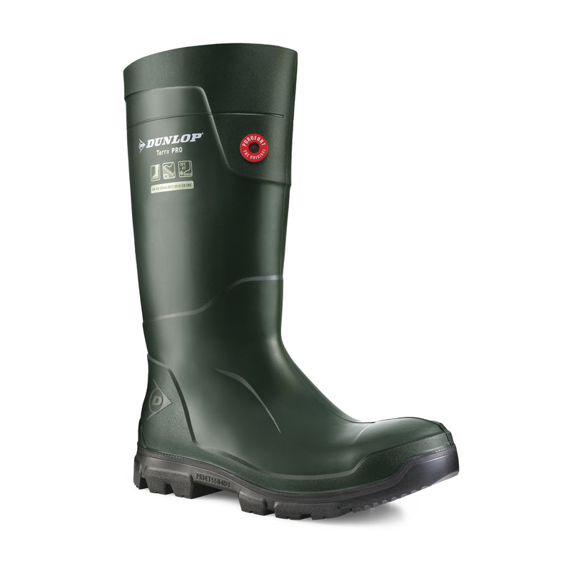 Purofort TerraPro Soft Toe, Vert | Bottes de pluie 15’’ en PU imperméa