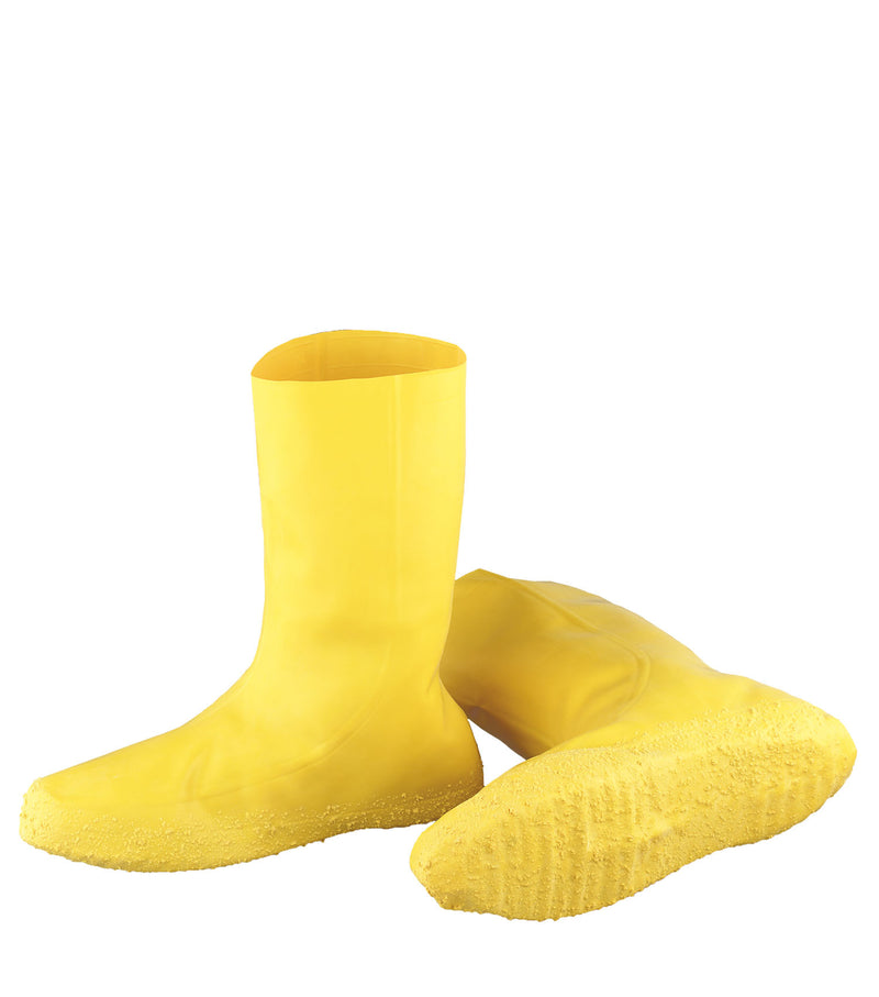 12'' Latex Chemical Boot Cover, Yellow | Waterproof Work Boot Cover