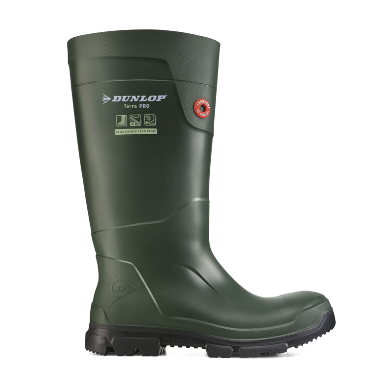 Purofort TerraPro Soft Toe, Vert | Bottes de pluie 15’’ en PU imperméa