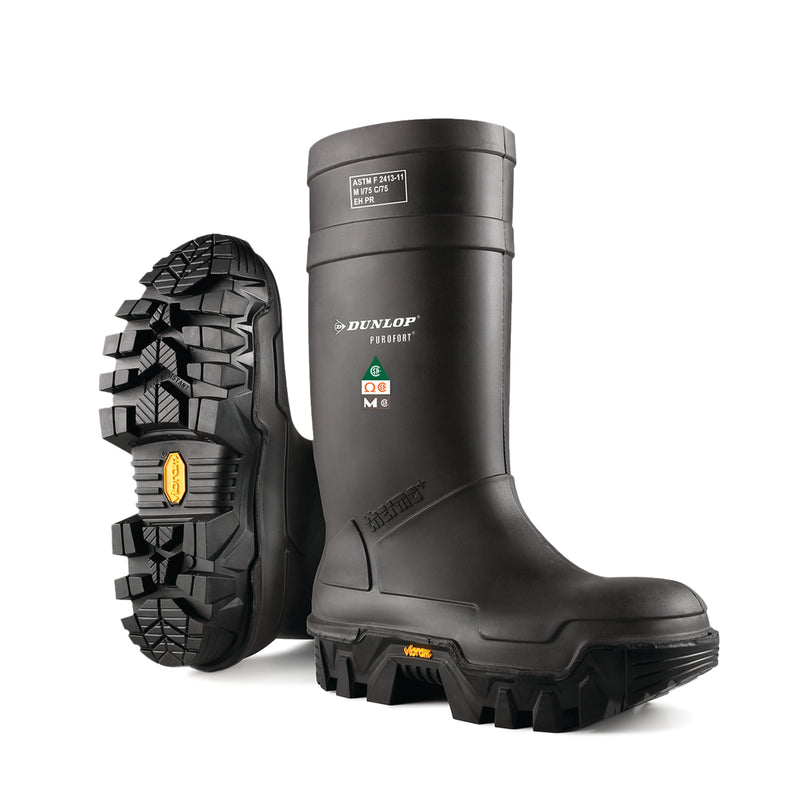 Purofort Explorer Full Safety Vibram, Black | Insulated PU Work Boots