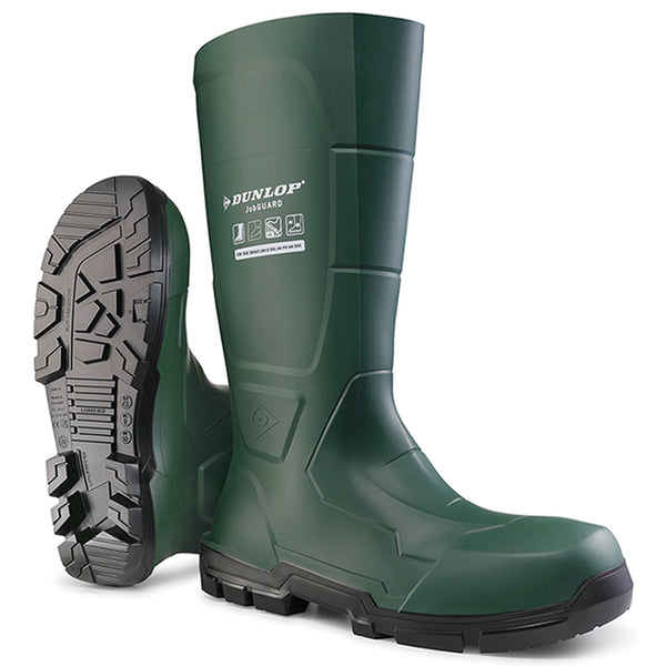 Jobguard Soft Toe, Green Heavy Duty Waterproof PVC Rain Boots