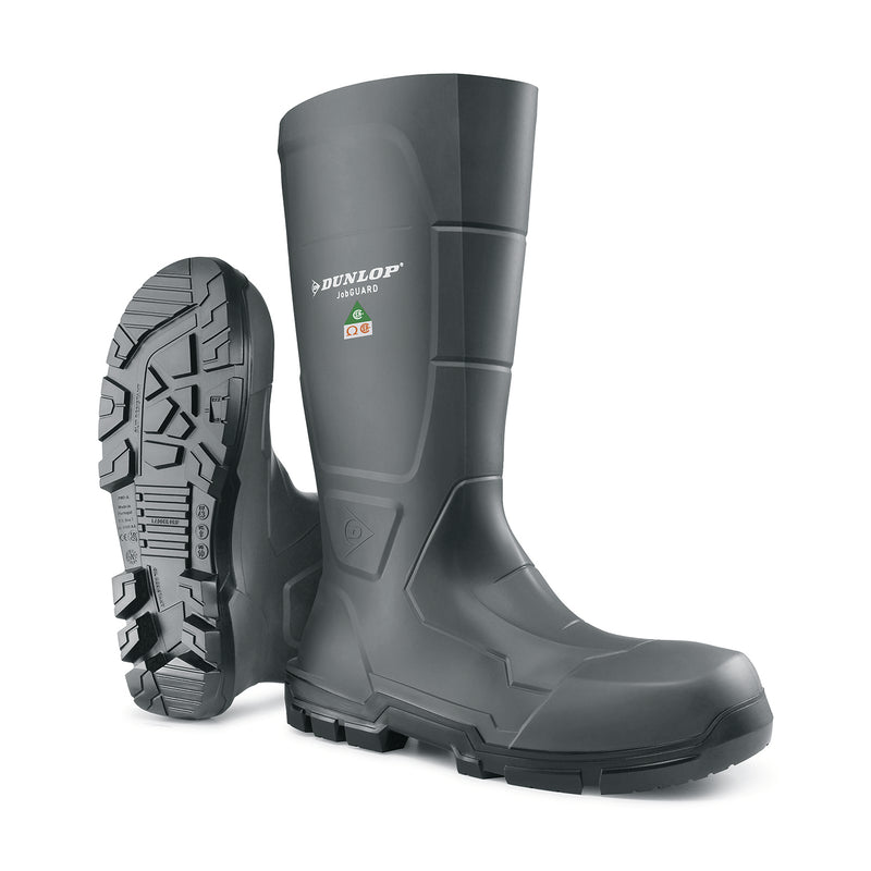 Jobguard Full Safety, Gris | Bottes de travail 15’’, PVC résistant