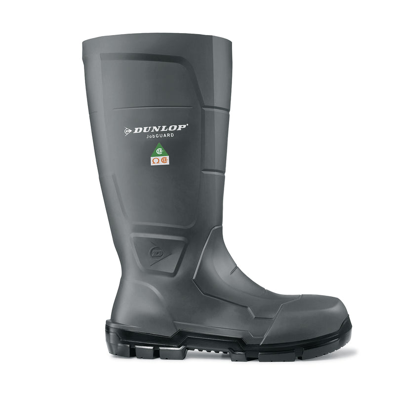 Jobguard Full Safety, Gris | Bottes de travail 15’’, PVC résistant
