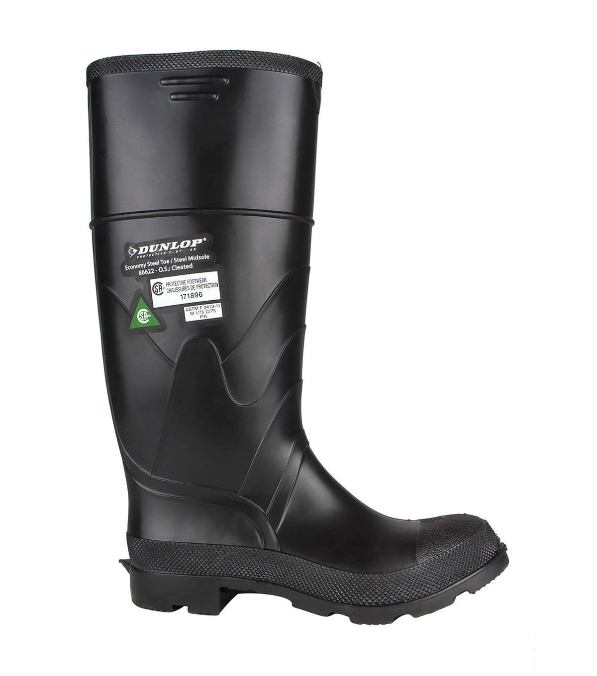 Economy Steel Toe Midsole, Black Waterproof PVC Work Boots