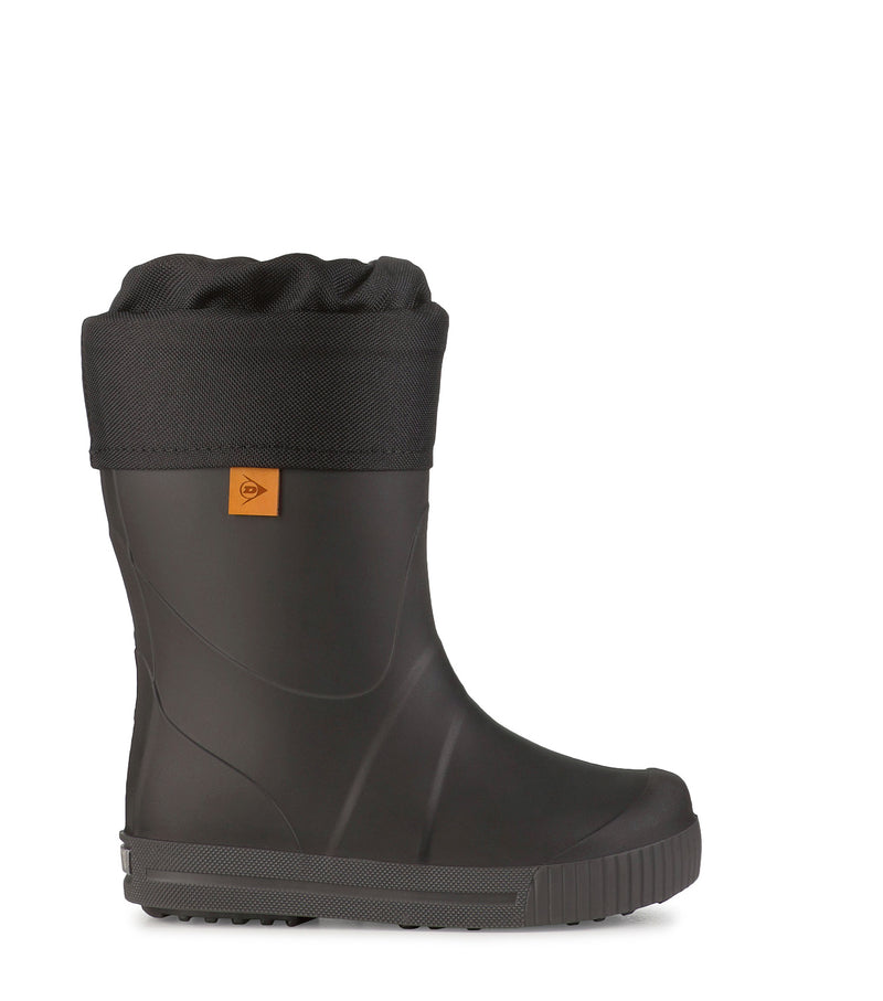 Puddle Jumper Fur Lined, Noir | Bottes de pluie isolées pour enfants
